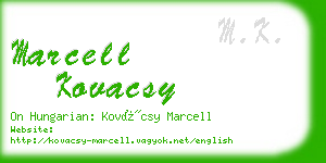 marcell kovacsy business card